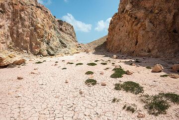 Flat, dried-mud covered central part of the Kalamos lava dome. (Photo: Tom Pfeiffer)