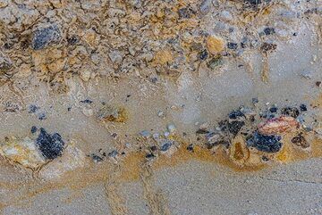 Obsidian-bearing submarine pumice layer (Photo: Tom Pfeiffer)
