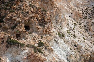 The valley was site of sulphur extraction as many mine shafts in the sides of the valley still show. (Photo: Tom Pfeiffer)