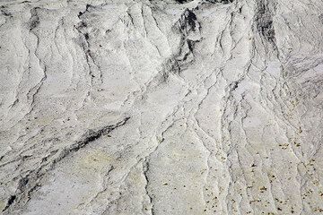 Patterns of the surface of the hardened ash deposits at Sarakiniko (Photo: Tom Pfeiffer)