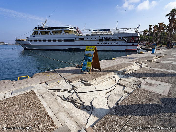 The destruction of the old port of Cos after the 2017 earthquake. (Photo: Tobias Schorr)