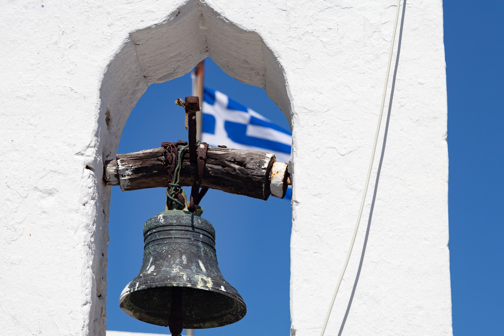 The clock tower of the monastery Panagia Kera on Nisyros island. (Photo: Tobias Schorr)