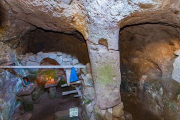 Inside a prehistoric sanctuary at the Nymphios valley on Nisyros island. (Photo: Tobias Schorr)