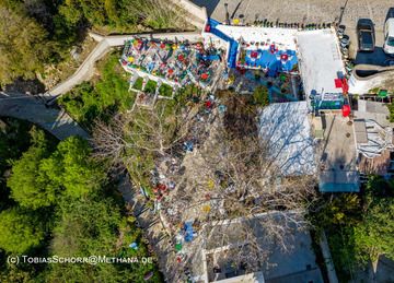 Die Café-Wassermühle im Dorf Zia auf der Insel Kos. (Photo: Tobias Schorr)