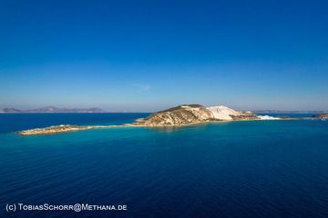 L'île volcanique de Yali, faite de pierre ponce. La zone minière la plus importante autour des îles de Kos et Nisyros. (Photo: Tobias Schorr)