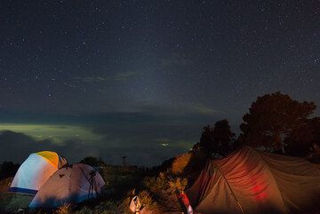 The pyramid of zodiacal light is clearly visible at night over the Santa Maria campsite, where the night sky is incredible. (Photo: Tom Pfeiffer)