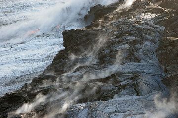 Vue sur le delta de lave du Kilauea (Photo: Tom Pfeiffer)