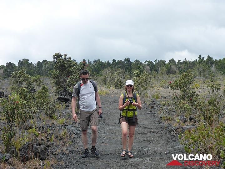 Day 2: Walking across lava fields along the Mauna Ulu trail (Photo: Ingrid Smet)
