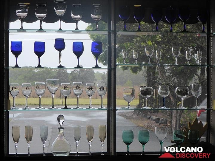 Verlängerungstag 1: Verschiedene (Wein-)Gläser der Volcano Winery (Photo: Ingrid Smet)
