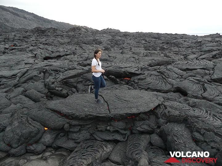 Standing on an active lava flow (Photo: Ingrid Smet)