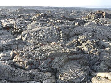 View over the immense coastal plain made from countless pahoehoe lava flows. (Photo: Ingrid Smet)