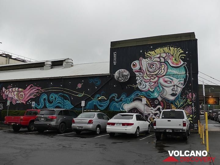 Des graffitis colorés ornent de nombreux murs du centre de la ville de Hilo (Photo: Ingrid Smet)
