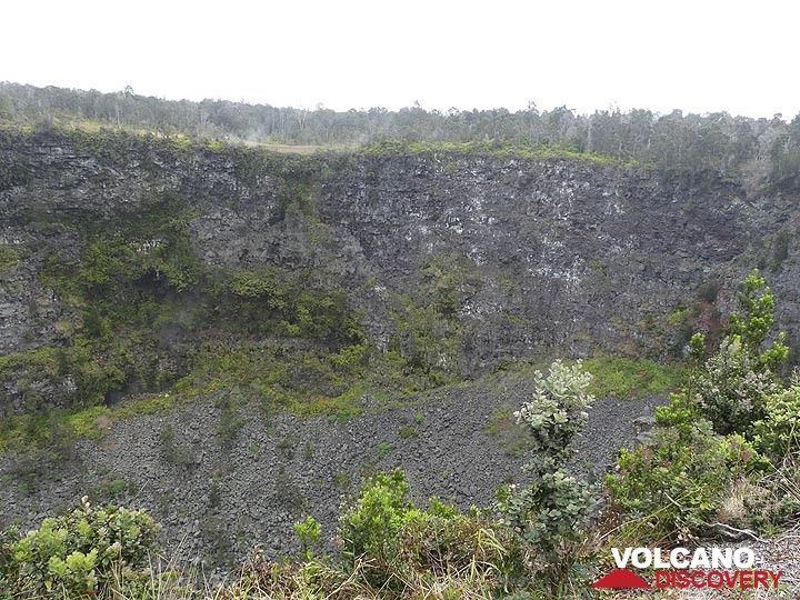 L'un des nombreux cratères le long de Crater Rim Drive, chacun formé lors d'une éruption particulière le long de la zone East Rift (Photo: Ingrid Smet)