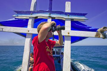 Markus taking photos on our boat trip to the island of Rakata and Anak Krakatau (Photo: Tobias Schorr)