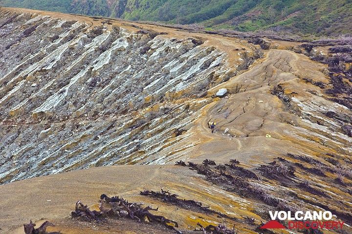Le bord du cratère raviné du volcan Ijen (Photo: Tom Pfeiffer)