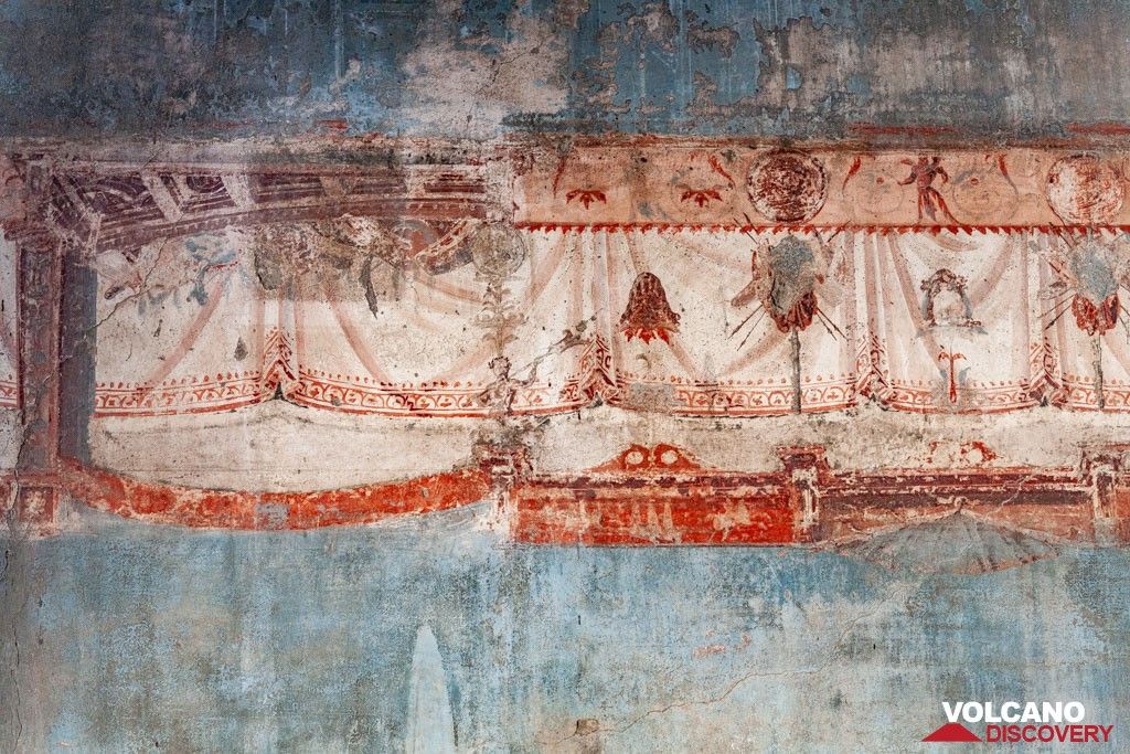 Wall paintings in a Roman villa in Herculaneum. (Photo: Tobias Schorr)