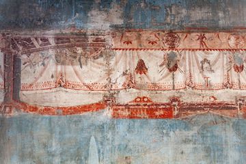 Wandmalereien in einer römischen Villa in Herculaneum. (Photo: Tobias Schorr)