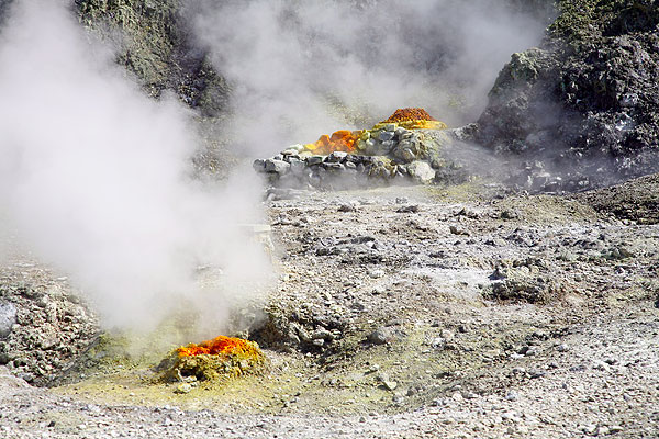 Gas vents and mineral deposits at Solfatara volcano, Campi Flegrei, Italy (c)
