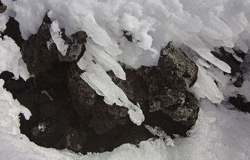 Wind shapes melting ice. (c)