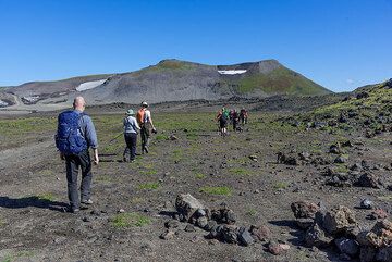 Départ du sentier vers le volcan Gorely (Photo: Tom Pfeiffer)