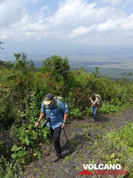 Day 3 - Hiking up the lower slopes of Nyiragongo volcano (Photo: Ingrid Smet)