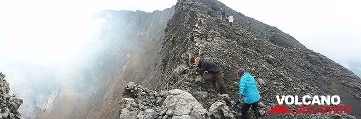 Day 5 - Hiking along and photographing from Nyiragongo´s summit caldera rim (Photo: Ingrid Smet)