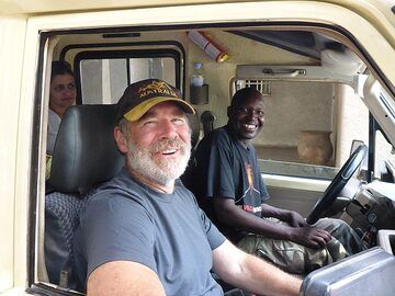 Day 6 - After the Goma Volcano Observatory visit we are ready to return to the hotel at the shore of Lake Kivu - and happy with the prospect of a shower?! (Photo: Ingrid Smet)