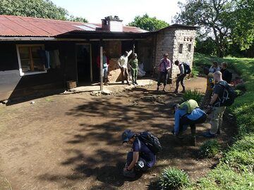 Day 7 - Patrol post at the start of the mountain gorilla tracking on the lower slopes of Mikeno volcano (Photo: Ingrid Smet)