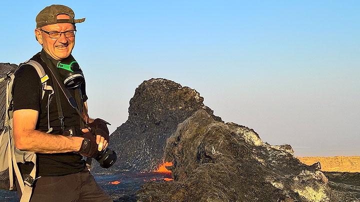 At the rim of Erta Ale volcano's lava lake (29 Dec 2016) (Photo: Jens-Wolfram Erben)