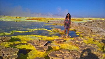 Dallol mit grünen und gelben Salzseen im Januar 2017 (Photo: Jens-Wolfram Erben)