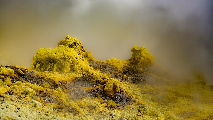 Au coeur de Papandayan, le centre du cratère (Photo: Ivana Dorn)