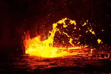 The active lava lake of Erta Ale volcano, Danakil depression (Ethiopia) in Dec 2013 (Photo: Dominik Voegtli)