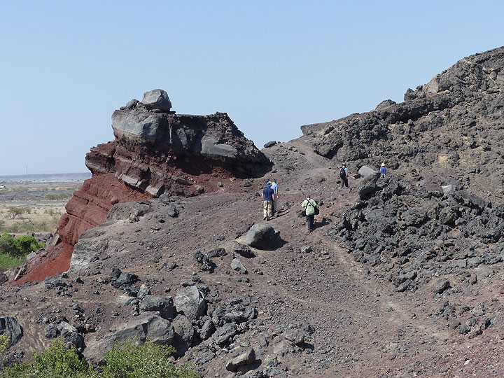 DAY 3: From Logia to Afrera salt lake  - Exploring the pyroclastic deposits of a small volcanic eruption. (Photo: Ingrid)