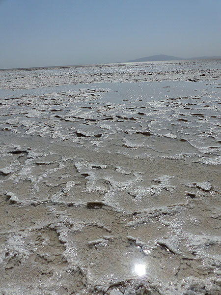 JOUR 10 : Lac Assale - Cristaux de sel blancs scintillants et saumure au bord du lac Assale (Photo: Ingrid)
