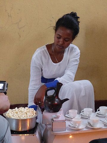 DAY 11-12 : From Wakru to Mekele - Other options to continue exploring the Ethiopian culture and traditions prior to the good-bye dinner on the last evening (day 12) in Mekele, may include a Ethiopian coffee ceremony... (Photo: Ingrid)