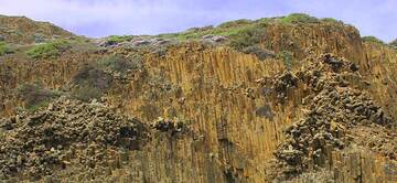 Columnar jointed andesite lava prisms at Glaronisi Island (Photo: Jean-Maurice)
