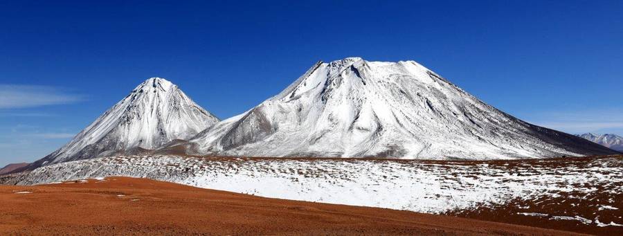 Photo of the Month: Volcanoes Licancabur and Juriquues in Chile