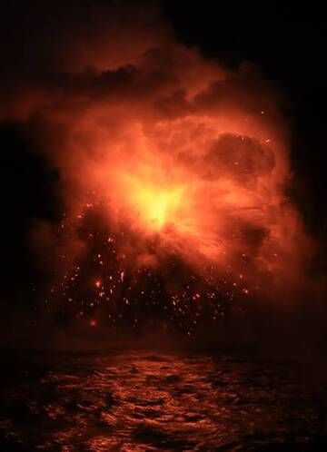 Explosionen am Meereseintritt des Kilauea! (Photo: KatSpruth)