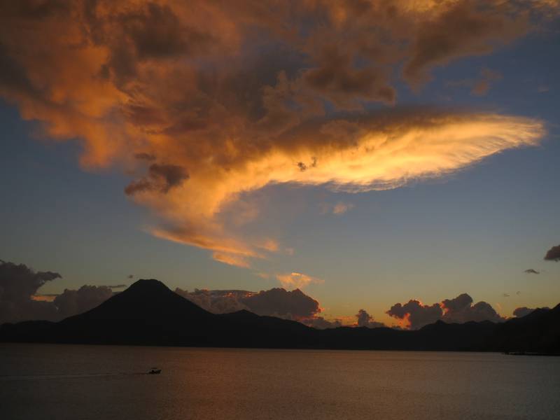 Volcano San Pedro at Atitlan Caldera Lake sunset, Guatemala (Photo: WNomad)