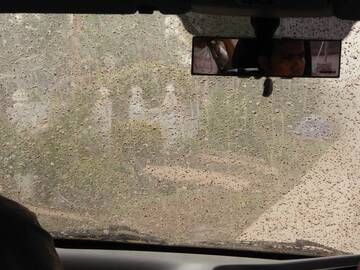 Driving through volcanic ash rain at Sinabung volcano, Sumatra, Indonesia (Oct 2014) (Photo: Walter Reis)