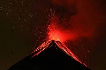 Fuego from Acatenango in Guatemala on 28 March 2015. Between 1 and 2 am there were eruptions every 5 minutes. IMG_8324aaa.jpg (Photo: leos.kohout)