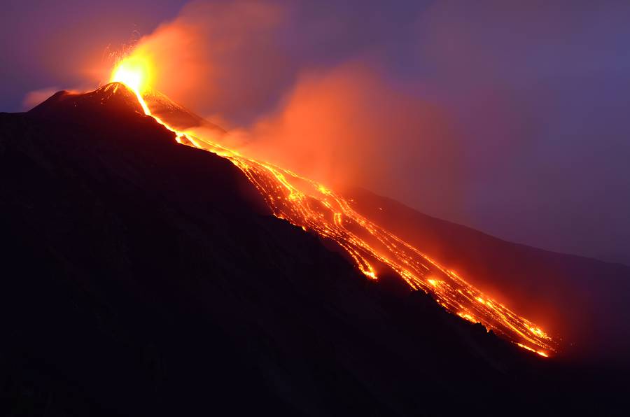 Volcano Photo of the Week - by marcofulle: Lava flows from the erupting ...