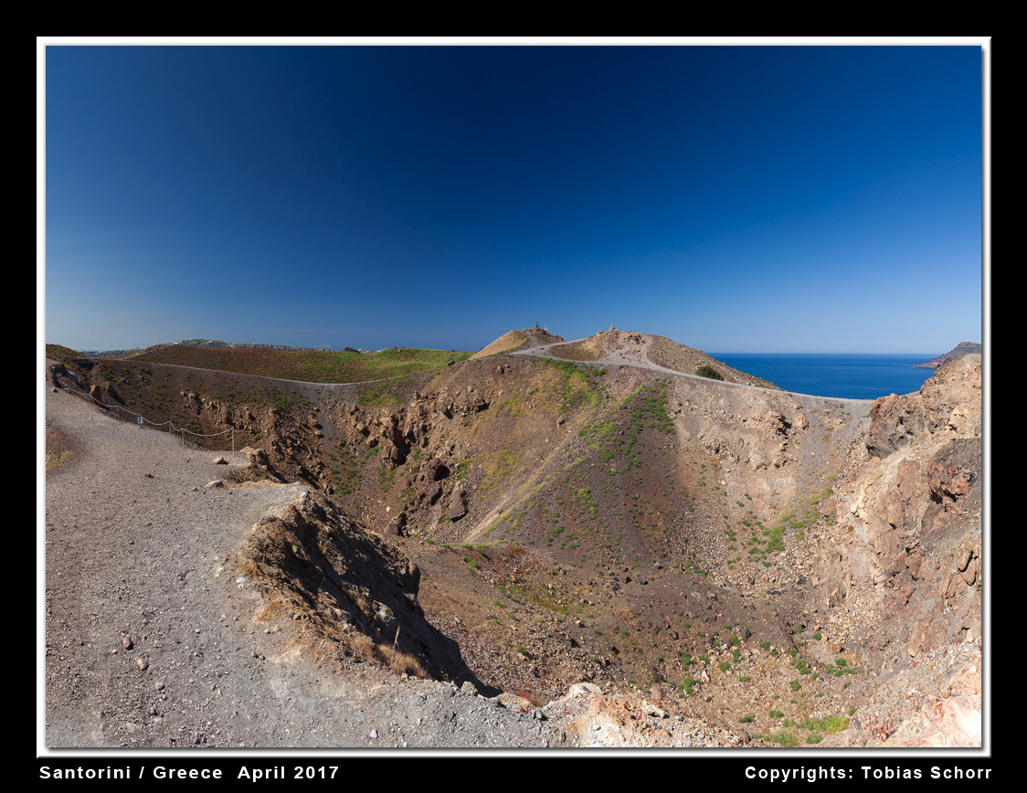 Georgios crater on Nea Kameni Island in spring (Santorini volcano, Greece)  (Photo: Tobias Schorr)