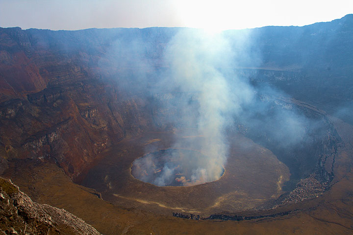 The huge caldera of Nyiragongo volcano (Photo: Yashmin Chebli)