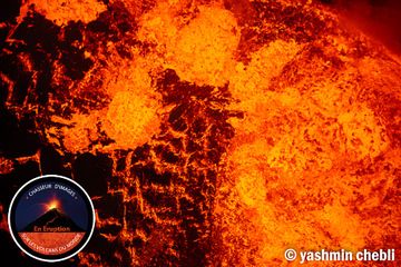 Surface of violently boiling lava lake in Marum crater (Photo: Yashmin Chebli)