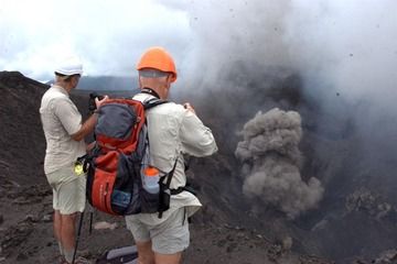 Observing the activity from the crater rim (Photo: Yashmin Chebli)
