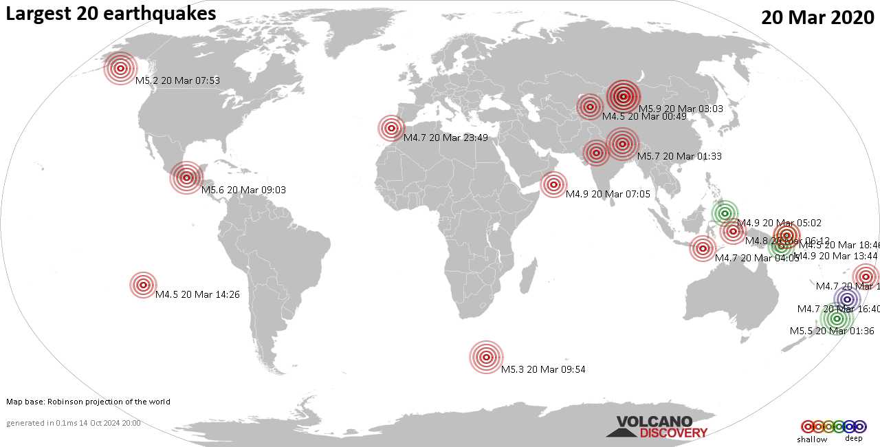 List, Maps And Statistics Of The 20 Largest Earthquakes On Friday ...