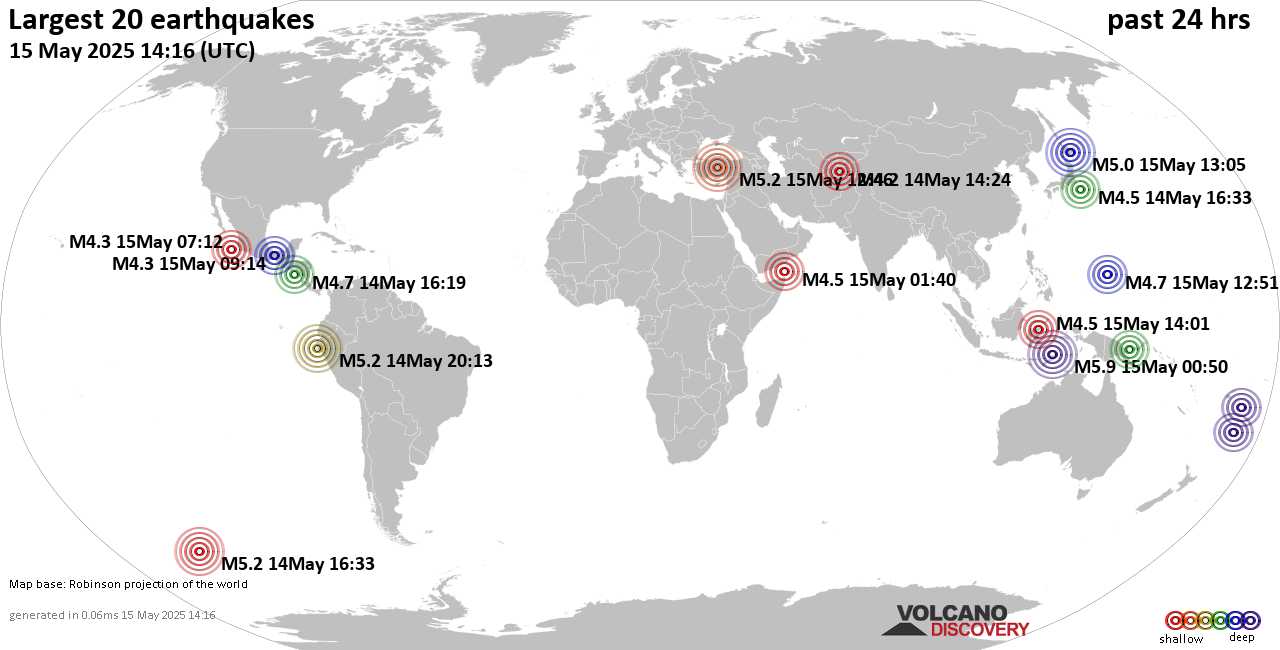 recent earthquakes in the world