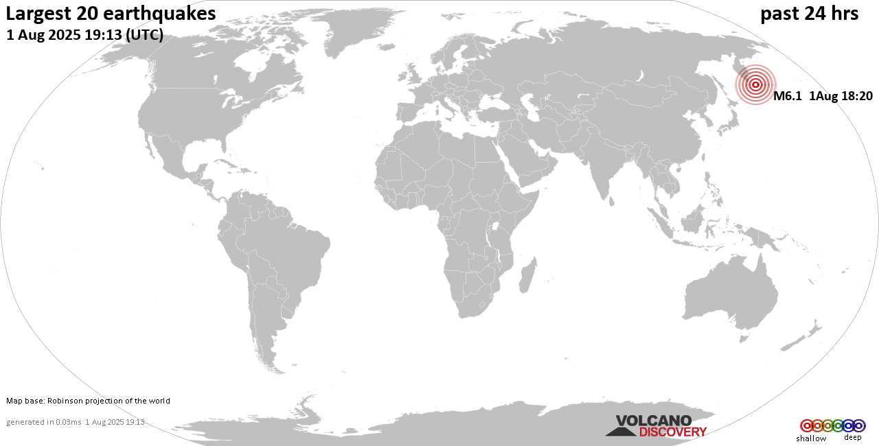 Biggest earthquakes last 24 hours