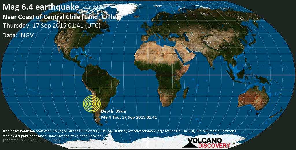Starkes Erdbeben der Stärke 6.5 - 37 Km Al NO De Canela Baja, am Donnerstag, 17. Sep 2015 um 01:41 GMT